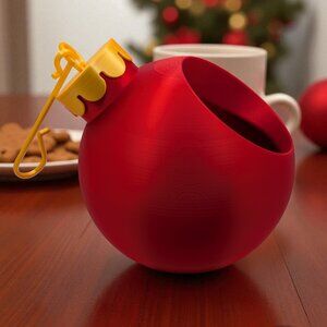 Giant Christmas Ornament Candy Dish | Holiday Bowl, 3D Printed Xmas Decor, Kitch